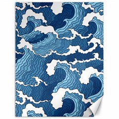 Waves Aesthetics Illustration Japanese Canvas 18  X 24  by Salman4z