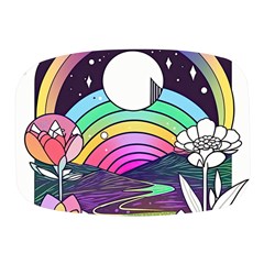 Rainbow Fun Cute Minimal Doodle Drawing Art Mini Square Pill Box by Jancukart