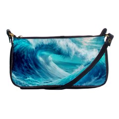 Tsunami Waves Ocean Sea Nautical Nature Water Tidal Shoulder Clutch Bag by Jancukart