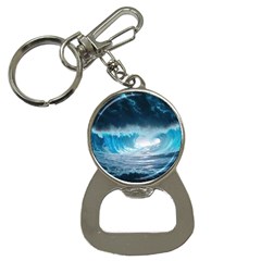 Thunderstorm Storm Tsunami Waves Ocean Sea Bottle Opener Key Chain by Jancukart