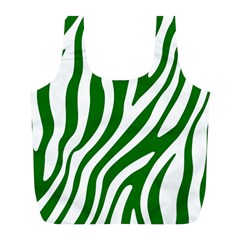 Dark Green Zebra Vibes Animal Print Full Print Recycle Bag (l) by ConteMonfrey