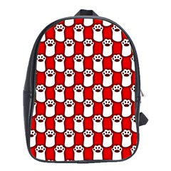 Red And White Cat Paws School Bag (xl) by ConteMonfrey