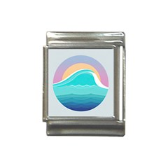 Tsunami Tidal Wave Wave Minimalist Ocean Sea Italian Charm (13mm) by Wegoenart