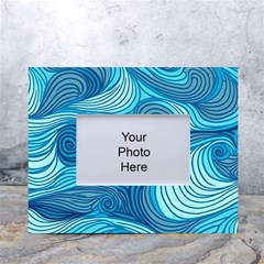 Ocean Waves Sea Abstract Pattern Water Blue White Tabletop Photo Frame 4 x6  by Wegoenart