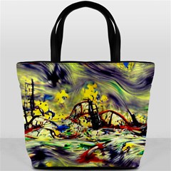 Abstract Arts Psychedelic Art Experimental Bucket Bag by Uceng