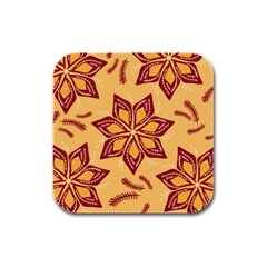 Flower Mandala Template Sketch Drawing Art Rubber Square Coaster (4 Pack) by Uceng