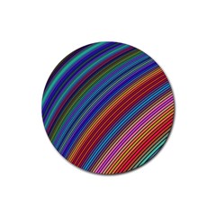 Multicolored Stripe Curve Striped Background Rubber Round Coaster (4 Pack) by Uceng