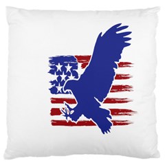 Usa Flag Eagle Symbol American Bald Eagle Country Large Cushion Case (two Sides) by Wegoenart