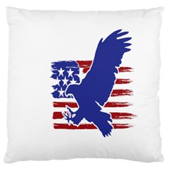 Usa Flag Eagle Symbol American Bald Eagle Country Standard Premium Plush Fleece Cushion Case (two Sides) by Wegoenart