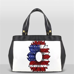 Us Flag Flower Sunshine Flag America Usa Oversize Office Handbag (2 Sides) by Wegoenart