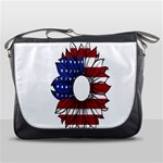 Us Flag Flower Sunshine Flag America Usa Messenger Bag Front