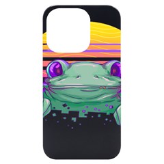 Frog Animal Sun Amphibian Figure Digital Art Iphone 14 Pro Black Uv Print Case by Wegoenart