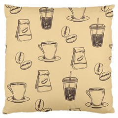 Coffee-56 Large Cushion Case (one Side) by nateshop