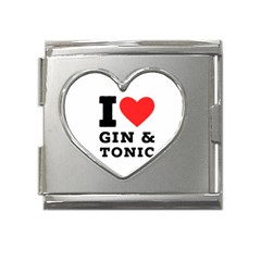 I Love Gin And Tonic Mega Link Heart Italian Charm (18mm) by ilovewhateva