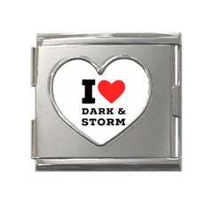 I Love Dark And Storm Mega Link Heart Italian Charm (18mm) by ilovewhateva