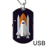 Rocket Space Universe Spaceship Dog Tag USB Flash (Two Sides) Back