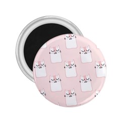 Pattern Pink Cute Sweet Fur Cats 2 25  Magnets by Salman4z