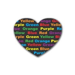 Red Yellow Blue Green Purple Rubber Heart Coaster (4 Pack) by Salman4z