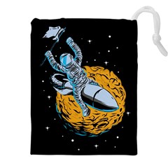 Astronaut Planet Space Science Drawstring Pouch (5xl) by Salman4z