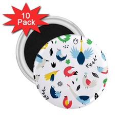 Vector Set Isolates With Cute Birds Scandinavian Style 2 25  Magnets (10 Pack)  by Salman4z