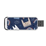 Colorful Cute Cat Seamless Pattern Portable USB Flash (One Side) Front