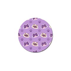 Cute Colorful Cat Kitten With Paw Yarn Ball Seamless Pattern Golf Ball Marker by Salman4z