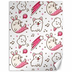 Cute Animal Seamless Pattern Kawaii Doodle Style Canvas 12  X 16  by Salman4z