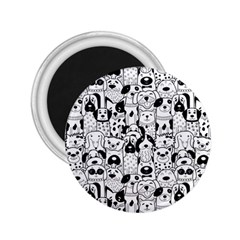 Seamless-pattern-with-black-white-doodle-dogs 2 25  Magnets by Salman4z