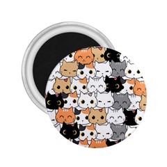 Cute-cat-kitten-cartoon-doodle-seamless-pattern 2 25  Magnets by Salman4z