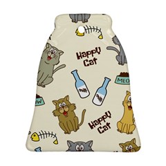 Happy-cats-pattern-background Bell Ornament (two Sides) by Salman4z