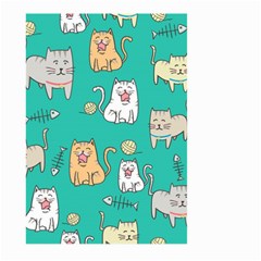 Seamless-pattern-cute-cat-cartoon-with-hand-drawn-style Large Garden Flag (two Sides) by Salman4z