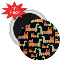 Seamless-pattern-with-cats 2 25  Magnets (10 Pack)  by Salman4z