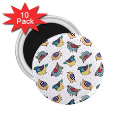 Seamless-pattern-with-hand-drawn-bird-black 2 25  Magnets (10 Pack)  by Salman4z