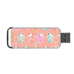 Cute-kawaii-kittens-seamless-pattern Portable Usb Flash (two Sides) by Salman4z