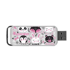 Big-set-with-cute-cartoon-animals-bear-panda-bunny-penguin-cat-fox Portable Usb Flash (one Side) by Salman4z