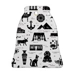 Dark-seamless-pattern-symbols-landmarks-signs-egypt --- Bell Ornament (Two Sides) Back