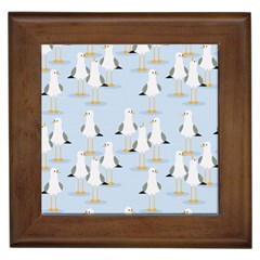 Cute-seagulls-seamless-pattern-light-blue-background Framed Tile by Salman4z