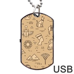 Egyptian-seamless-pattern-symbols-landmarks-signs-egypt Dog Tag Usb Flash (two Sides) by Salman4z