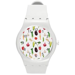 Vegetable Round Plastic Sport Watch (m) by SychEva