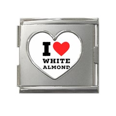 I Love White Almond Mega Link Heart Italian Charm (18mm) by ilovewhateva