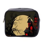 Halloween Moon Haunted House Full Moon Dead Tree Mini Toiletries Bag (Two Sides) Front