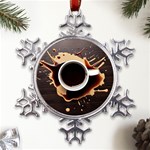 Coffee Cafe Espresso Drink Beverage Metal Large Snowflake Ornament Front