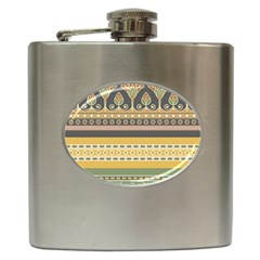 Seamless-pattern-egyptian-ornament-with-lotus-flower Hip Flask (6 Oz) by Salman4z