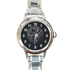 Illustration-drunk-astronaut Round Italian Charm Watch by Salman4z