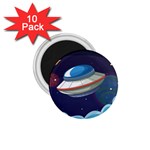 Ufo-alien-spaceship-galaxy 1.75  Magnets (10 pack)  Front