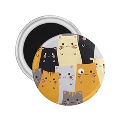 Seamless-pattern-cute-cat-cartoons 2 25  Magnets by Salman4z