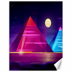 Egyptian-pyramids-night-landscape-cartoon Canvas 18  X 24  by Salman4z