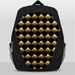 Golden Chess Board Background Backpack Bag Front