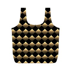 Golden Chess Board Background Full Print Recycle Bag (m) by pakminggu