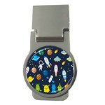 Big-set-cute-astronauts-space-planets-stars-aliens-rockets-ufo-constellations-satellite-moon-rover-v Money Clips (Round)  Front